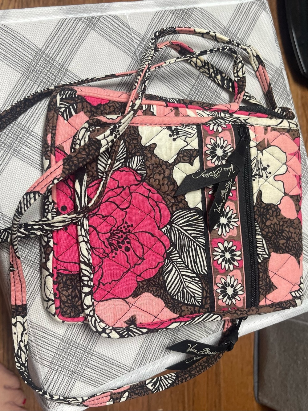 Vera Bradley Pink Floral Quilted Crossbody Bag
